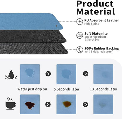 HotLive Coffee Mat - Absorbent Hide Stain Rubber Backed Dish Drying Mat for Kitchen Counter - Bar Mats for Countertops Accessories Fit Under Coffee Maker Espresso Machine - Image 2