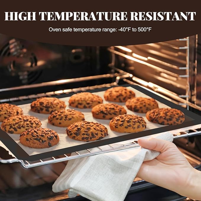 Silicone Baking Mat, 3 Pack Reusable Baking Mat, Non-Stick, Food Safe Silicone Mats for Baking, Oven Baking Sheet for Making Cookies, Macaroons, Bread - Image 5