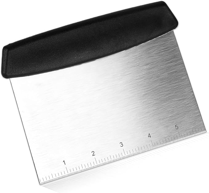 Bench Scraper,Dough Scraper,Premium Stainless Steel Dough Cutter with Measuring Scale,Multi- Purpose Food Scraper for Pastry,Cake,Pizza,Bread,Cooking by Unknown