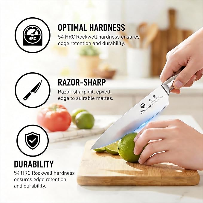 imarku Knife Set, 16 PCS High Carbon Japanese Stainless Steel Knife Sets for Kitchen with Block, Ultra Sharp Kitchen Knife Set with Sharpener Chef Knife Sets, Dishwasher Safe, Best Gifts - Image 7