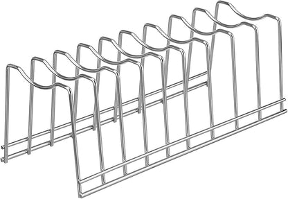 Pot Lid Organizer, Kitchen Pot Lid Rack Holder, Rest Cutting Board, Baking Sheet, Pots & Pans, Serving Trays, Stainless Steel (Silver, 2) - Image 2