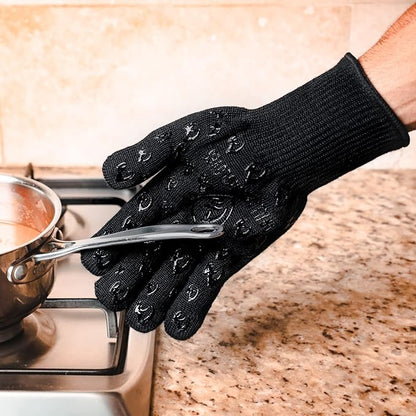 Grill Armor Oven Gloves with Fingers – Extra Long Cuff, 932°F Heat, Fire & Cut Resistant Mitts for BBQ, Grill, Cooking, Grilling, Baking & Smoker - Image 7
