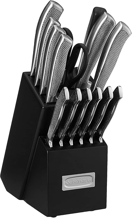 CUISINART Block Knife Set, 15pc Cutlery Knife Set with Steel Blades for Precise Cutting , Lightweight, Stainless Steel, Durable & Dishwasher Safe,C77SS-15P - Image 2
