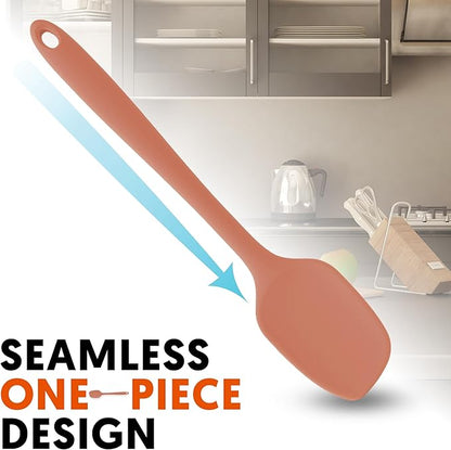 Platinum Silicone Spatula – BPA Free Silicone Spatula for Cooking – Heat Resistant Cooking Utensils for Non Stick Pans – One-Piece Spoonula for Baking, Mixing & More – Kitchen Scraper 11.4” IndiePink