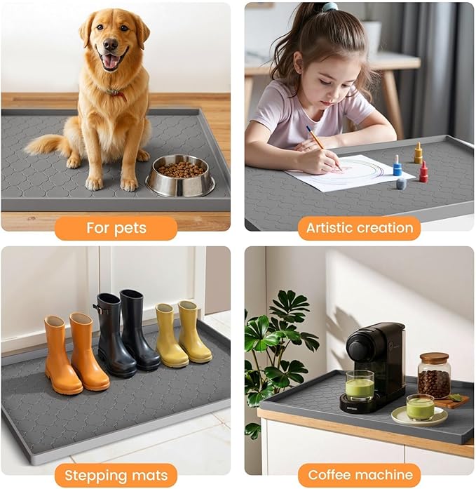 Jin&Bao Waterproof Under Sink Mat 34" x 22", Thick Silicone Mat Cabinet Protector for Kitchen and Bathroom, Shelf Liner, Home Organizer and Storage, Multipurpose Tray for Gadgets and Essentials - Image 7