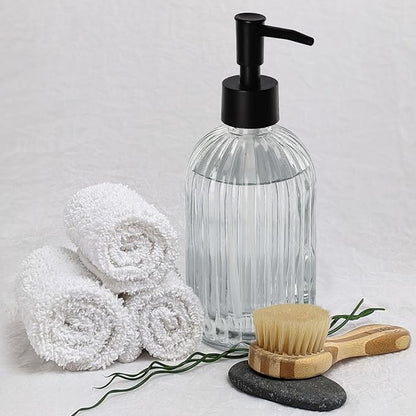 Topsky Glass Soap Dispenser with Plastic Pump, 400ml Liquid Hand Soap Dispenser, Rustproof Pump for Kitchen & Bathroom, Great for Lotions, Essential Oil, Liquid Soaps,Transparent - Image 8