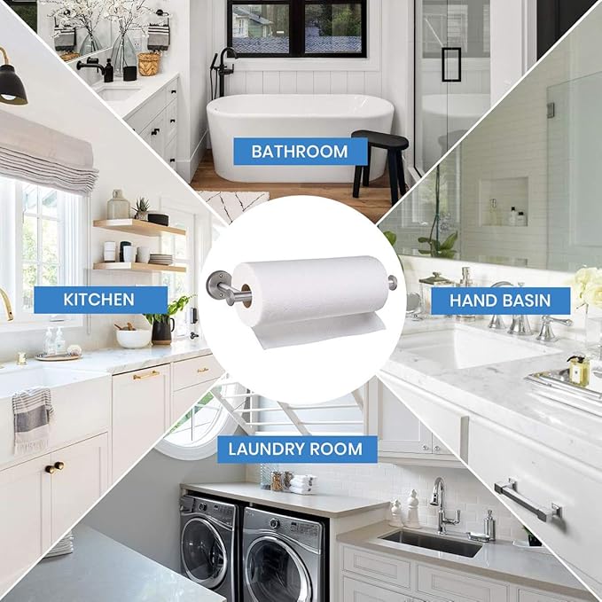 Paper Towel Holder Wall Mount - Under Cabinet Paper Towel Holders - Anti-Rust, Mounts On Wall or Cabinet, Vertically or Horizontally, Durable, Premium Elegant Design- Quick and Easy Installation - Image 4
