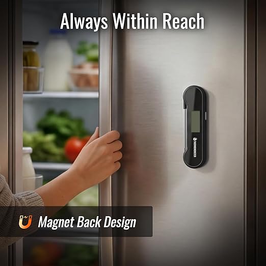 0.5 Sec Instant Read Meat Thermometer Digital with ±0.5℉ Precision, Food Thermometer for Cooking Kitchen Gadgets, Oven Grill Candy BBQ Essentials Accessories, Gifts for Him Dad Men Birthday, Black - Image 8