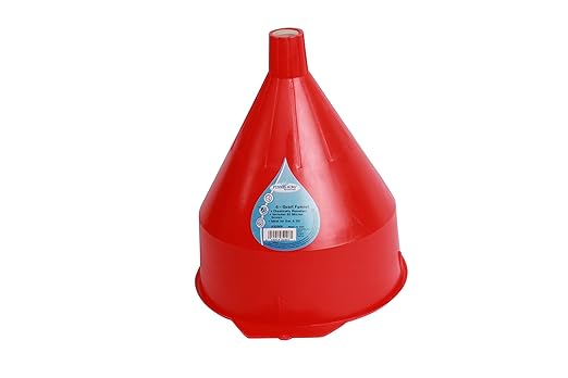 WirthCo 32006 Funnel King Red Polyethylene Funnel with Screen/Strainer, Funnel for Oil, Fuel, Gas, and Automotive, Large 6-quart Capacity - Image 5