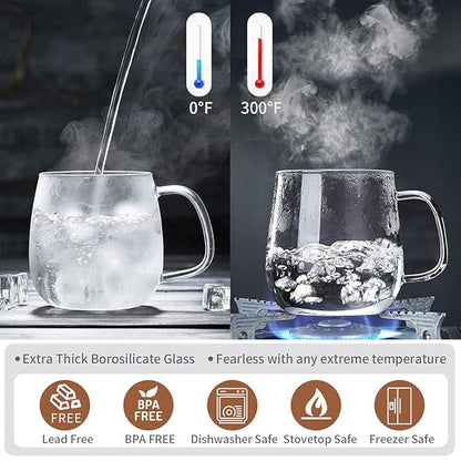 DOPUDO Glass Tea Cup with Infuser and Lid, 17.6oz/520ml Large Borosilicate Teacup,Tea Glass, Clear Mug for Loose Leaf Tea, Blooming Tea, Microwave & Dishwasher Safe - Tea Maker Gift for Birthday. - Image 5