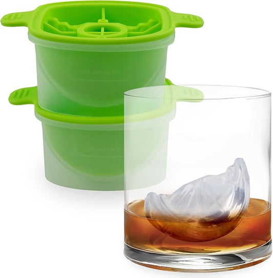 Tovolo Lime Wedge Ice Mold 2 Pack Fun Cocktail Ice Molds for Whiskey, Fruit Ice Wedge Mold Perfect for Cocktails Mocktails Summer Lemonade, Slow Melting BPA Free Silicone Ice Wedge Molds Lime Green by Tovolo