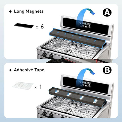IIIOIIIA Stove Top Magnetic Shelf for Kitchen Organization, 30" Magnetic Spice Rack Over The Stove, 4" Deep Spice Organizer with Border All Around, Brushed Stainless, Black - Image 5