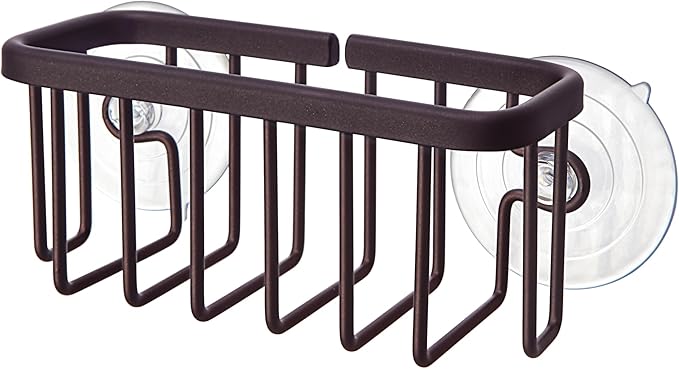 SunnyPoint NeverRust Kitchen & Bathroom Sink Caddy for Sponges, Scrubbers, Soap, 6" x 2.5" x 2.65", with Adhesive Mount - Additional Suction Cup Included –Aluminum (Oil Bronze, NOT Black) - Image 7
