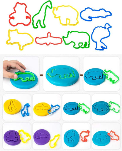 Kids Letter Molds Tools Set，Numeral Various Plastic Animal Molds for Creative Cutting (63 Pieces)