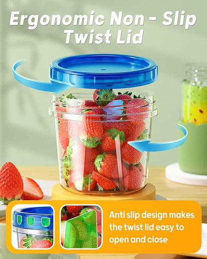 BiuLeon 12 Pack-24 oz Freezer Storage Containers, Plastic Food Storage Containers with Twist Top Lids, BPA Free and Reusable Soup Containers with Lids, Leakproof/Microwave/Dishwasher Safe - Image 3