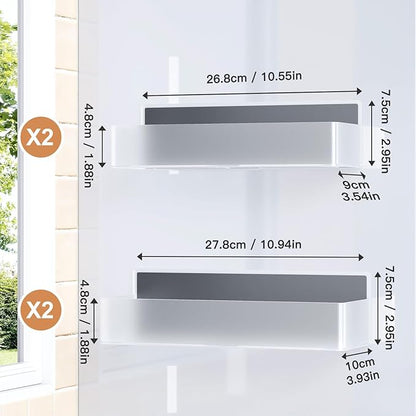Mystozer Magnetic Spice Rack for Refrigerator, Kitchen Organizer and Storage Shelf, Clear(4 Pack) - Image 2