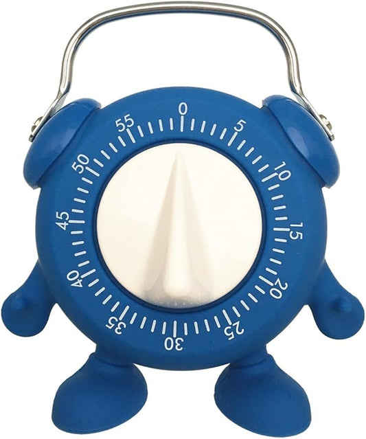 Kitchen Timer, 60 Minutes Countdown Cooking Teaching Egg Potty Training Wind Up Cute Timeout Timer No Battery (Blue)