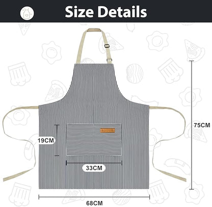 VALOME 2 Pack Kitchen Aprons, Apron for Cooking with 2 Pockets, Unisex Adjustable Neck Strap Chef Aprons for Men Women - Image 2