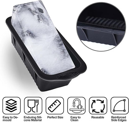 XANGNIER Extra Large Ice Block Mold,4 Pack 9.4lbs Ice Cubes for Cold Plunge or Coolers,Reusable Silicone Ice Molds for Ice Bath Chiller,Big Ice Tray