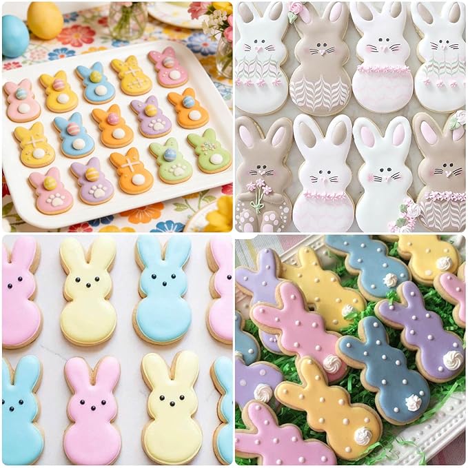 AIERSA Mini Bunny Cookie Cutter,Small Easter Cookie Cutters,1.2 Inch Tiny Rabbit Shaped Cracker Cutter,20 Cavity Metal Stainless Steel Easter Cracker Cutters