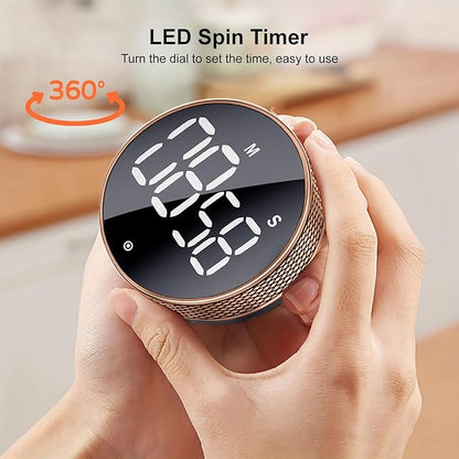 BlueSnail Kitchen Timer with LED Digital Display Smart Efficana for Home Classroom Gym Office, Volume and Brightness Adjustable Productivity Timer (Rose Gold) - Image 2