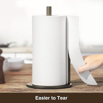 Bronze Kitchen Paper Holder, Oil Rubbed Bronze Paper Towel Holder, Kitchen Roll Organizer, Countertop Roll Dispenser with Weighted Base - Image 2