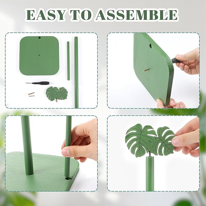 Leinuosen Monstera Leaves Paper Towel Holder Tropical Monstera Wooden Paper Towel Holder Green Ocean Tropical Bathroom Accessories Kitchen Roll Stand Organizer Standing Apartment Housewarming Gift