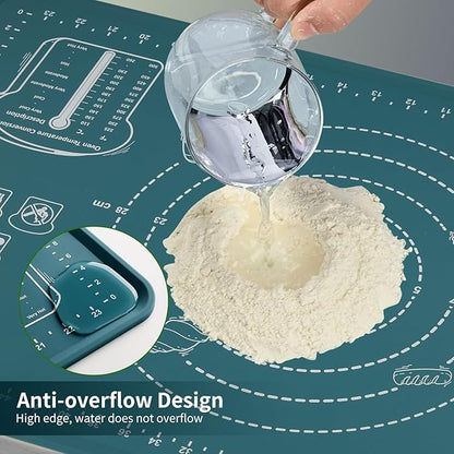 DANIA & DEAN [Pro Edition] 1.1mm Heavy-Duty Silicone Pastry Mat with 4.5mm Raised Edge, Exclusive Mom Theme 26"x16" Large Baking Mat for Rolling Dough, Non-Slip Spill-Proof Kneading Mat, Gift for Mom - Image 2