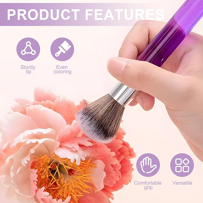 9 Pcs Baking Brush Set, Chocolate Candy Making Supplies Jelly Decorating Tools, for Home Bakers Professional Chefs Cake Cookie Dessert Pastry Decoration Kit, Brushes and Tweezers(Purple)