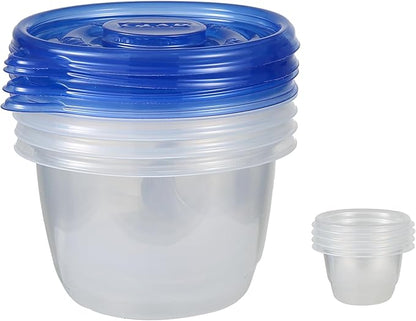 Glad GladWare To Go Lunch Food Storage Containers with Lids, Medium Round BPA Free Plastic with Built-In Dressing Cup for Salads and Lunches, Microwave Dishwasher Safe, 32 Oz, 4 Count - Image 4