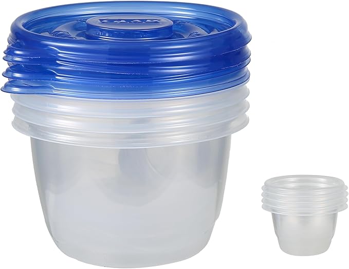 Glad GladWare To Go Lunch Food Storage Containers with Lids, Medium Round BPA Free Plastic with Built-In Dressing Cup for Salads and Lunches, Microwave Dishwasher Safe, 32 Oz, 4 Count - 6 Pack - Image 4