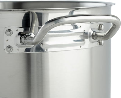 Winco Heavy-Duty Stainless Steel Stock Pot with Cover, 8 Quart - Image 3
