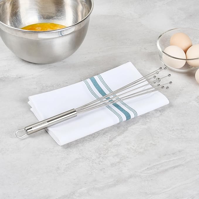 Restaurantware 12.5 in Stainless Steel Ball Whisk - 24 Pack - German Standard Egg Beater with Ergonomic Handle, Dishwasher Safe - Manual Mixer Cooking Whisk for Baking, Stirring, Sauces, Beating - Image 6