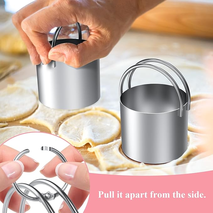 Biscuit Cutter Set, Stainless Steel Flour Sifter, Pastry Cutter, Pastry Scraper and Dough Blender, Flour Sieve for Quick Sifting Cakes and Spices, Professional Baking Dough Tools (4 Set) - Image 5