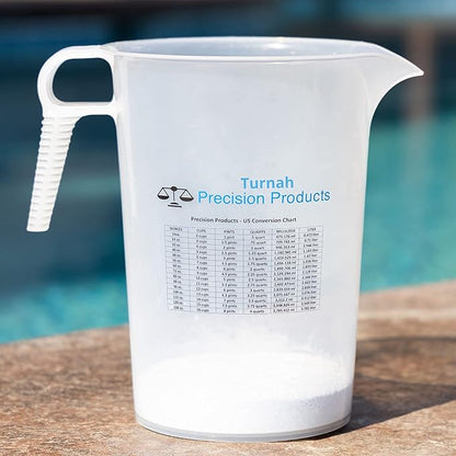 One Gallon 128oz Measure Pitcher - Convenient Conversion Chart - Strong Food Grade - Great for Lawn, Chemicals Pool, Ag, Lye, Home Hobbies, Motor Oil, Fluids - Turnah Precision Products, Made in USA - Image 5