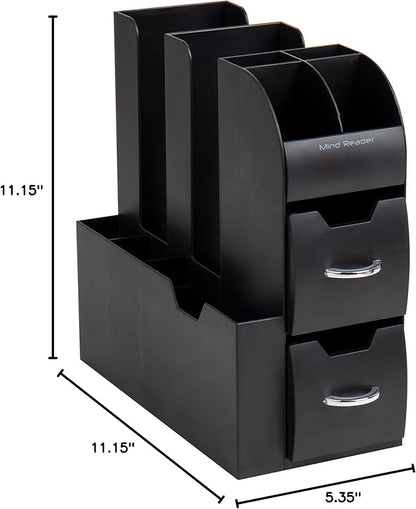 Mind Reader Cup and Condiment Station, Countertop Organizer, Coffee Bar, Kitchen, Stirrers, 5.35" W x 11.25" L x 11.15" H, Black (Pack of 8) - Image 7