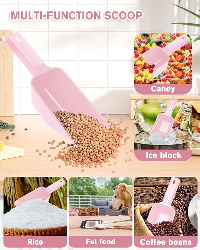 2 Cup Dog Food Scoop(2 Pack), Plastic Pet Food Scoop with Measuring Lines for Accurate Pet Food Portions,Dishwasher Safe (Pink) - Image 3