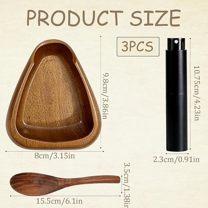 3PCS Coffee Dosing Cup, Wooden Coffee Dosing Set with Black Sprayer and Scale, Grounds Measurement for Espresso Machines and Manual Brewing, Coffee Bean Dosing Cup and Accessories
