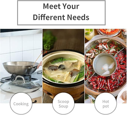 Newness Soup Ladle, [Rustproof, Heat Resistance, Integral Forming] Durable 304 Stainless Steel Soup Spoon with Vacuum Ergonomic Round Handle, Cooking Spoon for Kitchen, 13.7 Inches, Gold - Image 7