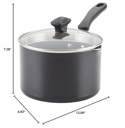 Farberware Cookstart DiamondMax Nonstick Straining Saucepan, Dishwasher Safe, 3 Quart, Black - Image 7
