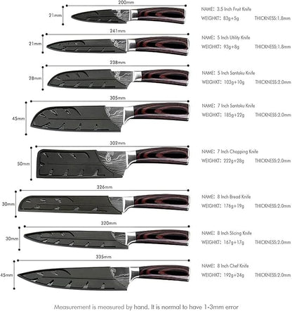 FULLHI Knife Set, 14pcs Japanese Knives Set, Premium German Stainless Steel chef Knife Set