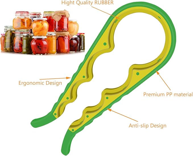 Jar Opener, 6 In 1 Bottle Opener Can Opener for Weak Hands, Jar Openers for Seniors with Arthritis, Multifunctional Lid Opener Kit, Easy Jar Opener Tool for Elderly Adults Kids (Green) - Image 6