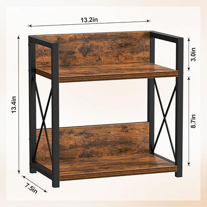 Giikin Kitchen Countertop Organizer, 2 Tier Spice Rack Organizer for Pantry, Kitchen Counter Shelf Wood Coffee Station Organizer (Brown, M) - Image 7