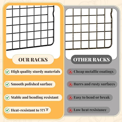 Cooling Racks for Cooking and Baking - 2 PCS 10" x 15" Grid Wire Baking Rack for Oven Cooking, Baking, Grilling, Roasting - Dishwasher Safe Bacon Rack - Fits Jelly Roll Cookie Sheet Pan - Image 7