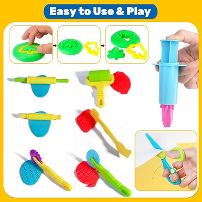 iShyan Dough Tools for Kids, 24 Pieces Dough Play Tools Set with Rolling Pins,Cutters,Dough Extruders,Scissor - Image 3