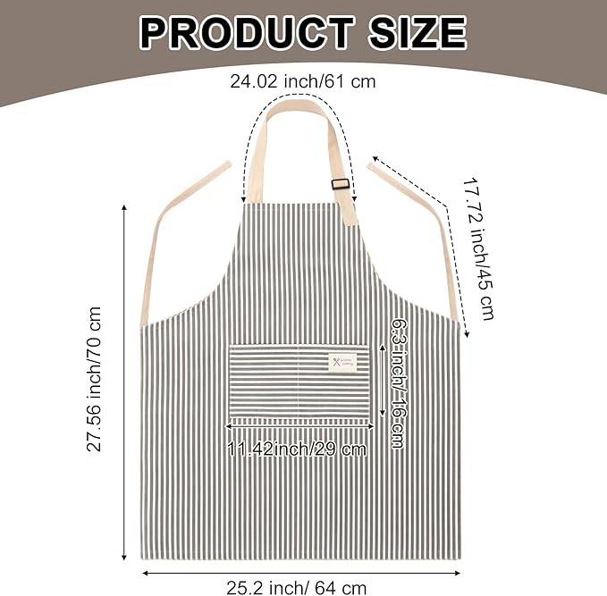 Janmercy 24 Pcs Aprons for Women Men with 2 Pockets Linen Cooking Kitchen Apron Adjustable Bib Chef Apron Bulk Aprons Unisex