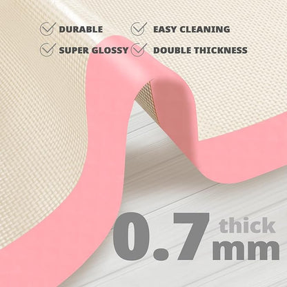 Silicone Baking Mat Set of 3, Silicone Baking Mats Cookie Sheet, Non-Stick Mats for Baking, Easy Clean & Reusable Oven Baking Sheet for Making Macaroons, Cookies (Pink) - Image 3