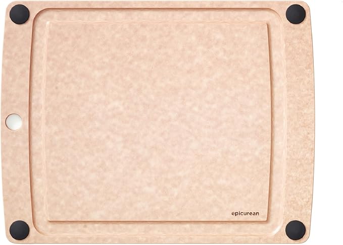 Epicurean All-In-One Cutting Board with Non-Slip Feet and Juice Groove, 14.5" × 11.25", Natural/Black by Epicurean