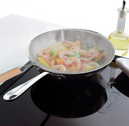 3 Pieces Grease Splatter Screen for Frying Pan, 21/25.5/29cm, with Wooden Handle - Image 6