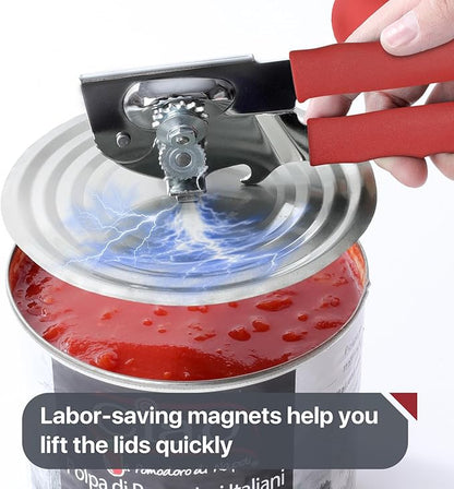 Commercial Can Opener, UHIYEE Hand Crank Can Opener Manual Heavy Duty with Comfortable Extra-long Handles, Oversized Knob, Large Handheld Can Open Easy for Big Cans, Red - Image 4